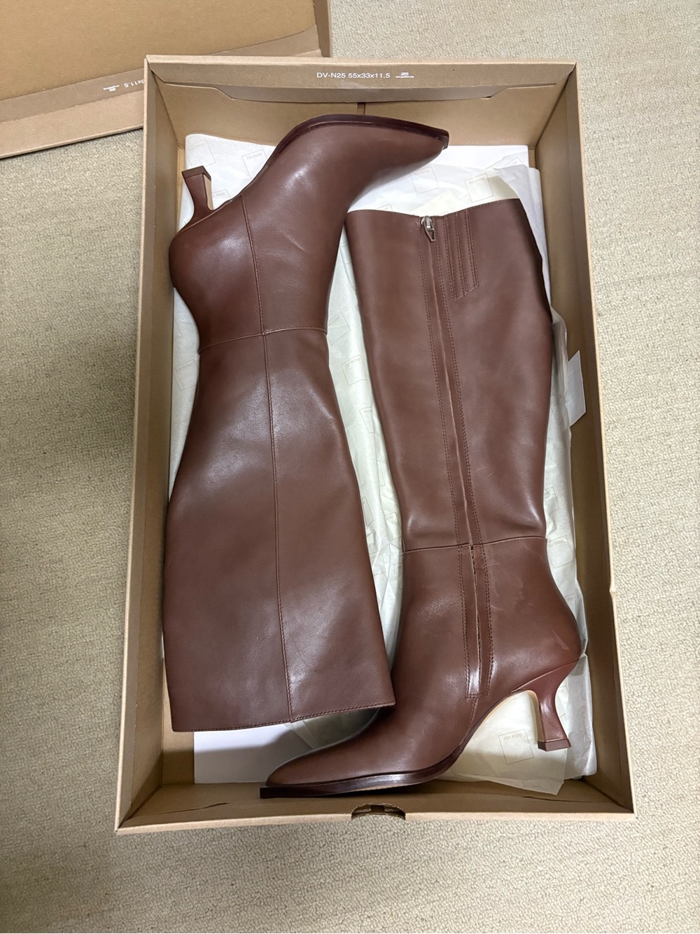 Dolce Vita author chocolate Knee-High Leather Heeled Boots